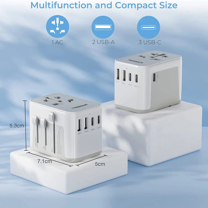 TESSAN Universal Travel Adapter + USB for US EU UK AUS