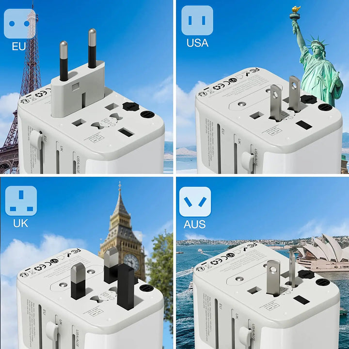 TESSAN Universal Travel Adapter + USB for US EU UK AUS