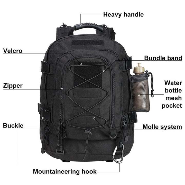LQARMY 60L Military Tactical Backpack Army Molle Assault Rucksack Outdoor Travel Hiking Rucksacks Camping Hunting mochila hombre