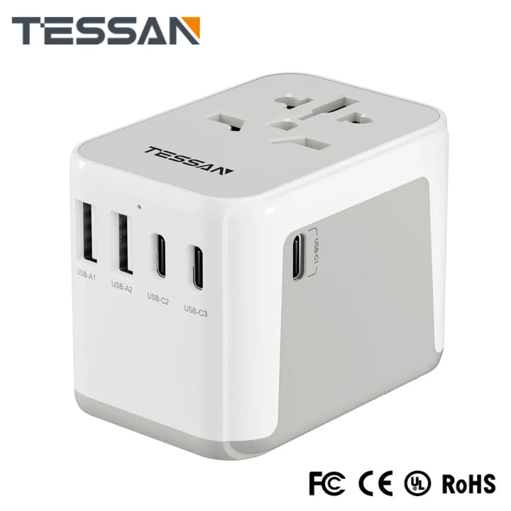 TESSAN Universal Travel Adapter + USB for US EU UK AUS