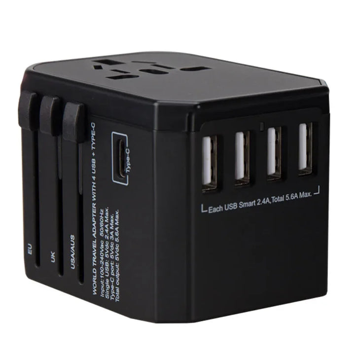 Melery US EU UK AU Plug Adaptor + USB - iPhone and Android